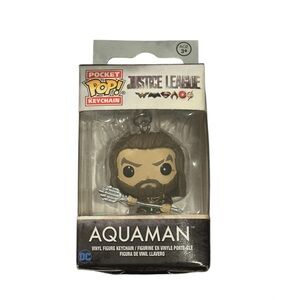 NEW Funko Justice League Aquaman Keychain - Brown Pocket POP Triton Collectible
